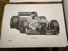 Alan Stammers Signed Damon Hill Limited Edition Print, Formula 1