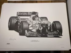 Alan Stammers Signed Damon Hill Limited Edition Print, Formula 1