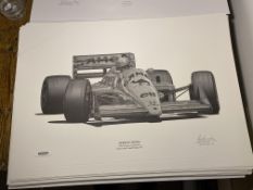 Alan Stammers Signed Ayrton Senna Limited Edition Print