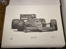 Alan Stammers Signed Ayrton Senna Limited Edition Print