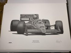 Alan Stammers Signed Ayrton Senna Limited Edition Print