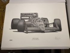 Alan Stammers Signed Ayrton Senna Limited Edition Print