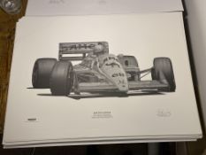Alan Stammers Signed Ayrton Senna Limited Edition Print
