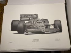 Alan Stammers Signed Ayrton Senna Limited Edition Print