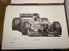 Alan Stammers Signed Damon Hill Limited Edition Print, Formula 1