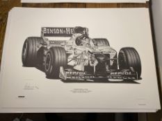 Alan Stammers Signed Damon Hill Limited Edition Print, Formula 1