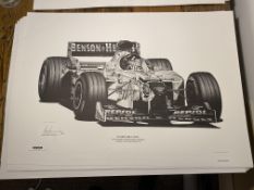 Alan Stammers Signed Damon Hill Limited Edition Print, Formula 1
