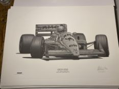 Alan Stammers Signed Ayrton Senna Limited Edition Print