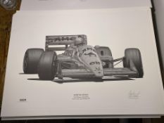 Alan Stammers Signed Ayrton Senna Print