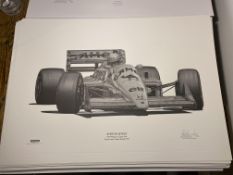 Alan Stammers Signed Ayrton Senna Limited Edition Print