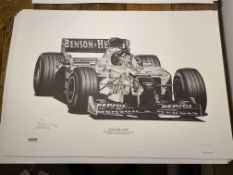 Alan Stammers Signed Damon Hill Limited Edition Print, Formula 1