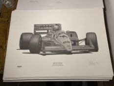 Alan Stammers Signed Ayrton Senna Limited Edition Print