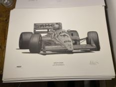 Alan Stammers Signed Ayrton Senna Limited Edition Print