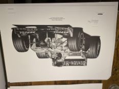 Alan Stammers Signed Damon Hill Limited Edition Print, Formula 1