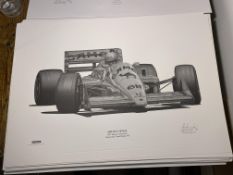 Alan Stammers Signed Ayrton Senna Limited Edition Print