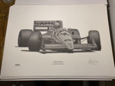 Alan Stammers Signed Ayrton Senna Limited Edition Print