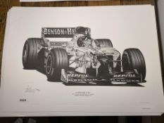 Alan Stammers Signed Damon Hill Limited Edition Print, Formula 1