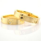 14K Yellow Gold Engagement Ring, For Couple
