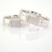 14K White Gold Engagement Ring, For Couple