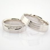 14K White Gold Engagement Ring, For Couple