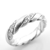 14K White Gold Engagement Ring, For Her