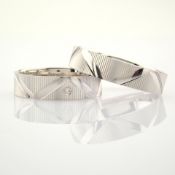 14K White Gold Engagement Ring, For Couple