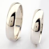 14K White Gold Engagement Ring, For Couple