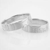 14K White Gold Engagement Ring, For Couple