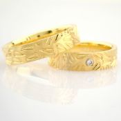14K Yellow Gold Engagement Ring, For Couple