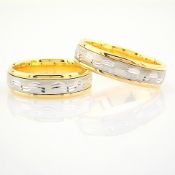 14K Yellow and White Gold Engagement Ring, For Couple