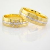 14K Yellow and White Gold Engagement Ring, For Couple