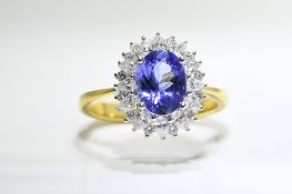 Oval Tanzanite & Diamond Ring