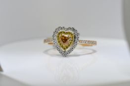 Heart Shaped Cognac Diamond Ring