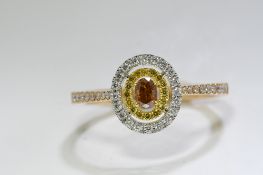 Oval Cognac Diamond Ring