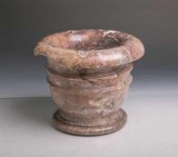 Antiker Mörser aus Stein/Marmor (wohl 19. Jahrhundert), Dm. ca. 24 cm, H. ca. 19 cm. Am<