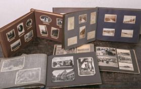 4 private Fotoalben (19./20. Jahrhundert), Portraits, Gruppenfotos, teils historische