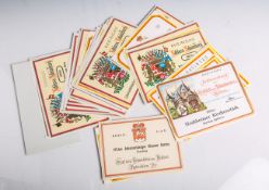 Konvolut von 54 Weinetiketten aus den 1950-70er Jahren (Rheingau). Diverse altersgem.Zustände.