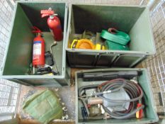 Mixed Stillage including Tools, Jacks, Tow Strops, Fire Extinguishers for Land Rovers, Trucks etc