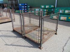 2 x Heavy Duty Ex Home Office Metal Stackable / Collapsible Stillage / Post Pallets