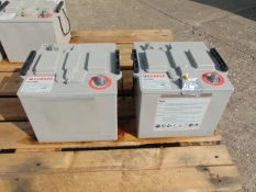 2 x Hawker UK6TNMF 12 volt 110 a/h Nato batteries