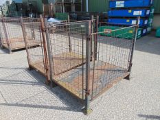 2 x Heavy Duty Ex Home Office Metal Stackable / Collapsible Stillage / Post Pallets