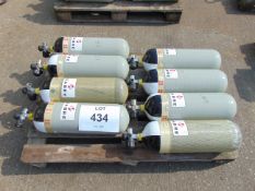 8 x Sabre Carbon Fibre Breathing Apparatus Cylinders c/w Cylinder Valves
