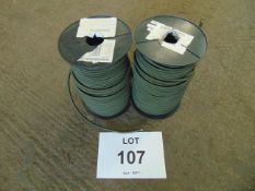2 x Unissued NATO Issue 100m 8mm Rolls of Bungee Cord / Shock Cord