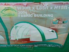 85ft Lx 30ft W x 15ft H Relocatable Heavy Duty Storage Shelter New Unissued