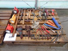 Mixed Tools Inc Hammers, Pick Axe, Air Tools, Tent Pegs, Bardic Lights, Padlocks etc etc