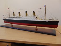 RMS TITANIC HIGHLY DETAILED WOOD SCALE MODEL Approx 100 cms long