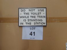 CAST IRON RAILWAY SIGN 