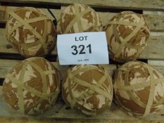 6X BRITISH ARMY MK 6 COMBAT HELMETS WITH DESERT COVERS