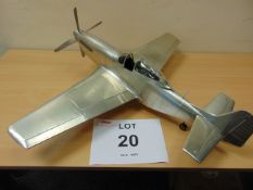 SUPERB SCALE MODEL OF A P51 MUSTANG Build to a high quality in aluminum sheet over a wood frame.
