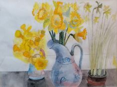 Edward Bawden RA (1903-1989) DAFFODILS, pencil and watercolour, signed bottom right in pencil, in